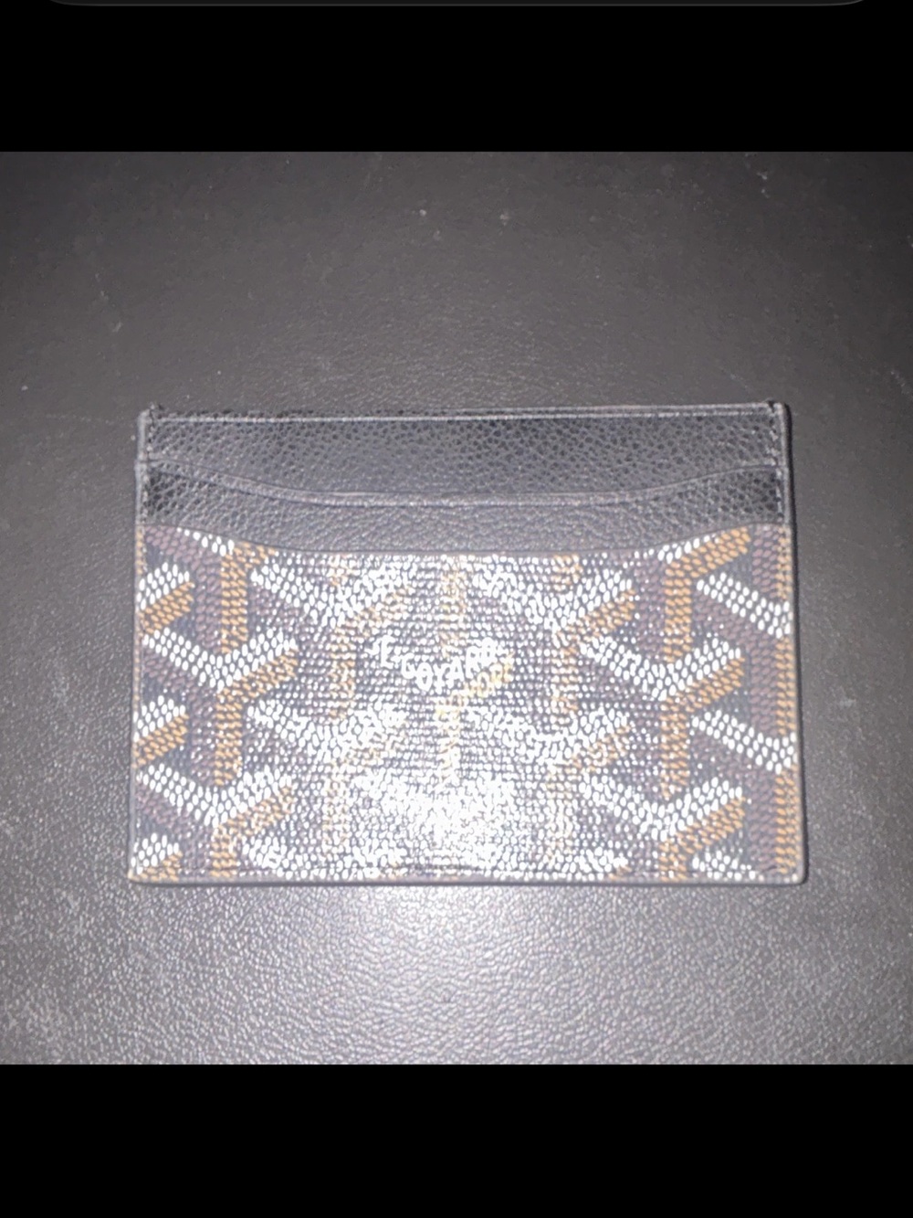 Goyard Black & Brown Signature Goyardine Card Holder - Picture 2 of 4